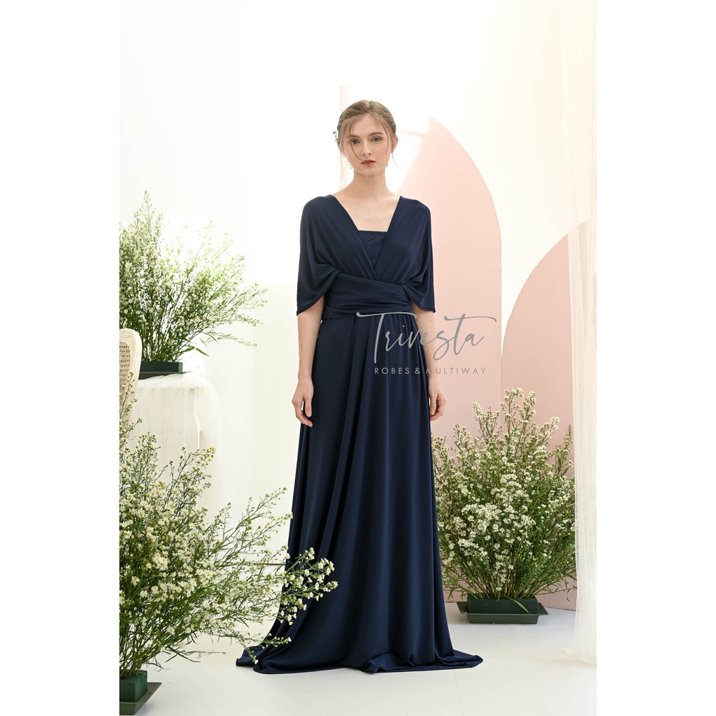 MAXI | NAVY | MULTIWAY INFINITY CONVERTIBLE DRESS | FREE KEMBEN &amp; SPECIAL LONG SCRAFT | DRESS LILIT