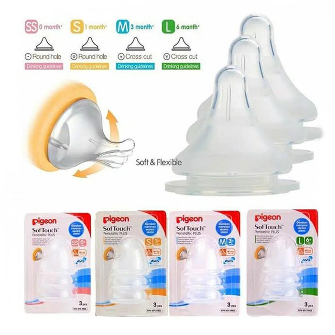 Terlaris!!! Pigeon Peristaltik Plus Nipple Wide Neck Dot Bayi