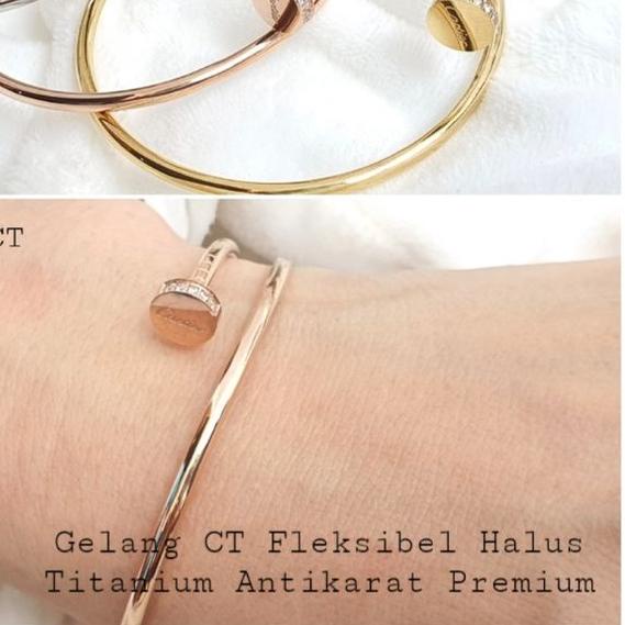 ☜ Gelang Paku CT Fleksibel Halus Titanium Antikarat Premium ֍