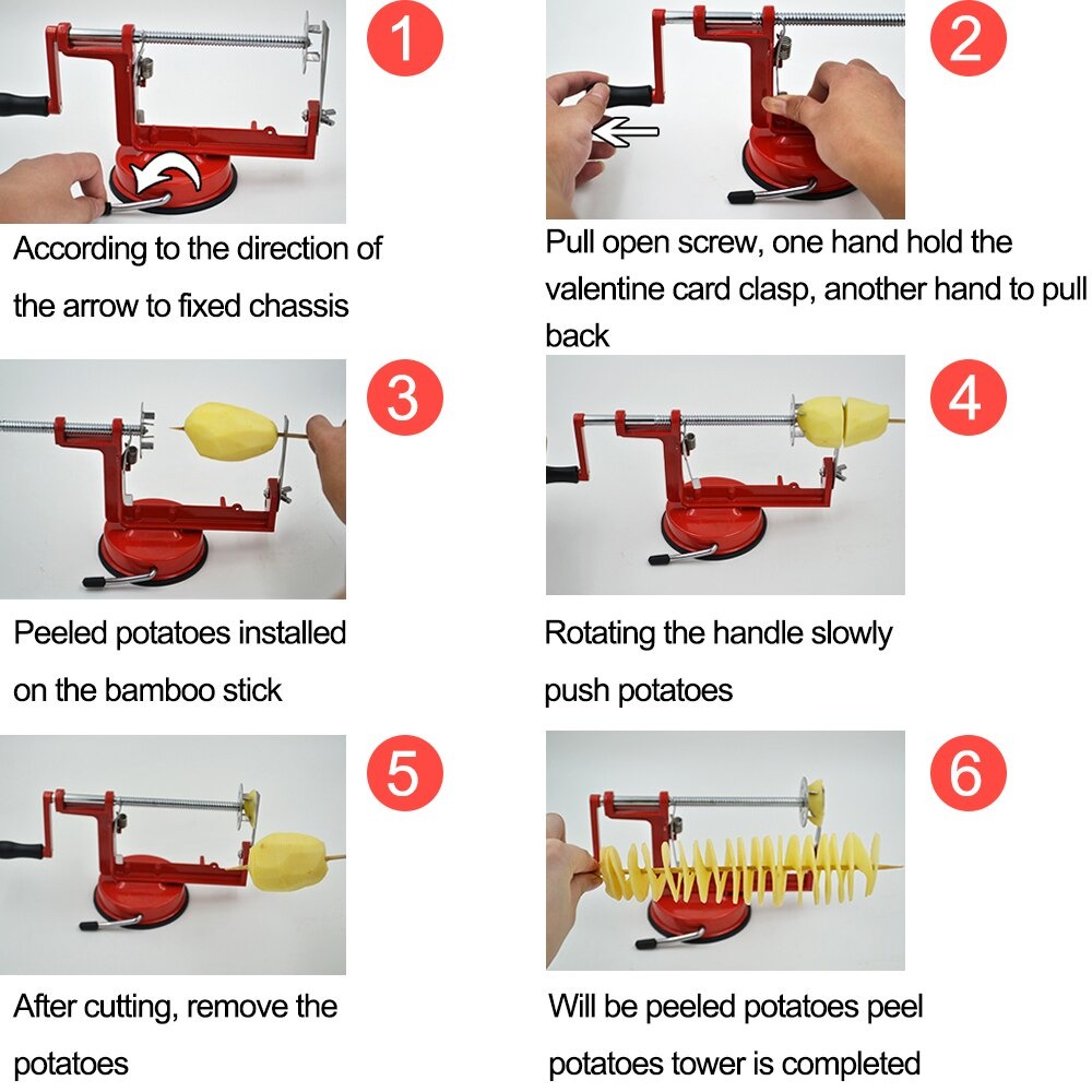 Spiral Potato Slicer Pengiris Pemotong Manual Kentang Peeler Potato Slicer Twisted Potato