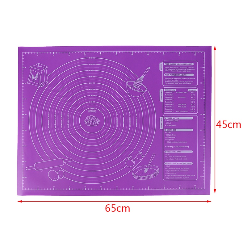 Matras Padding Adonan Kue Model Anti-Lengket Bahan Silikon, 45x60cm