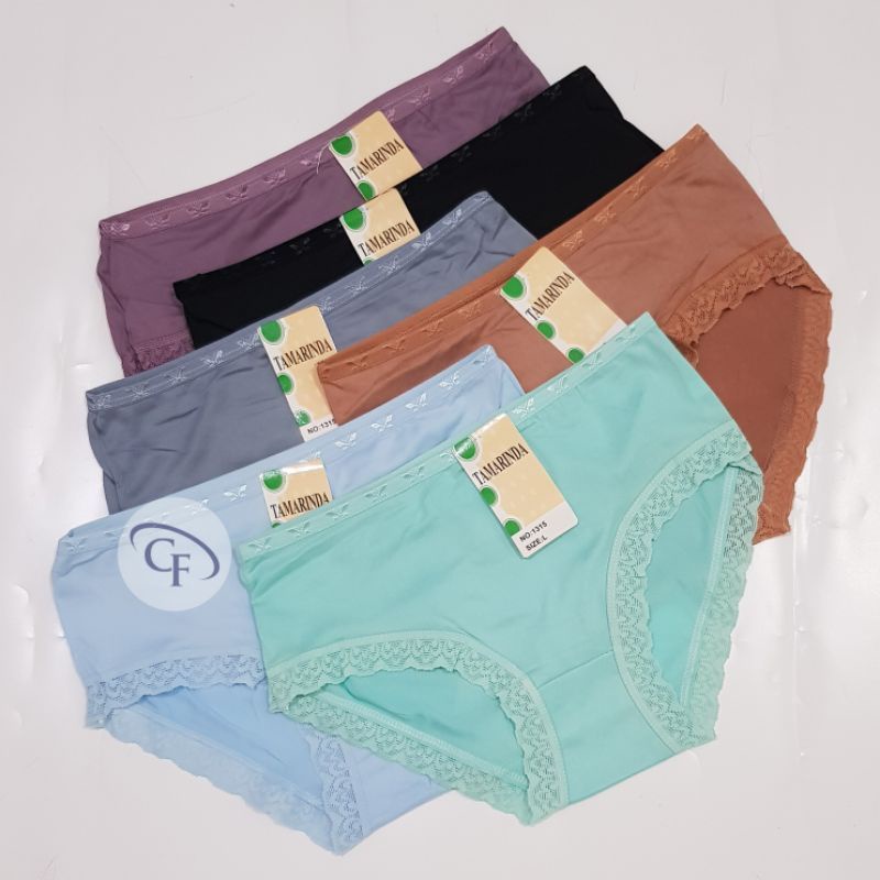 Paket Isi 12 Dan 6 Pcs Celana Katun Lembut Cd Polos Paha Renda Art SayYes 1315 Bee A19
