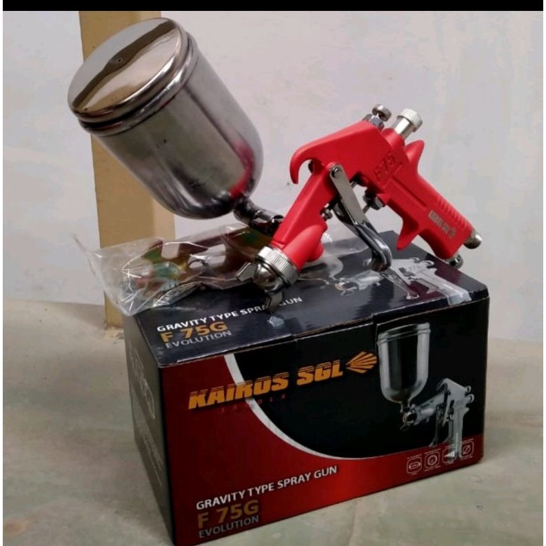 spraygun cat kompresor f75 G  KAIROS SGL/ tabung cat kompresor angin tabung atas f75 set tabung KAIROS spray gun