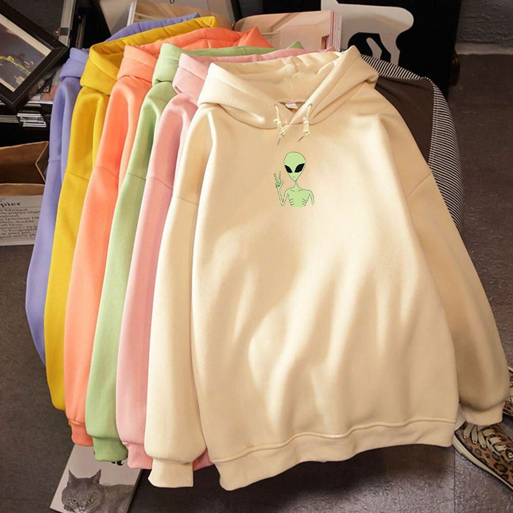 HOODIE WANITA GREEN ALIENS / HOODIE WANITA TEBAL