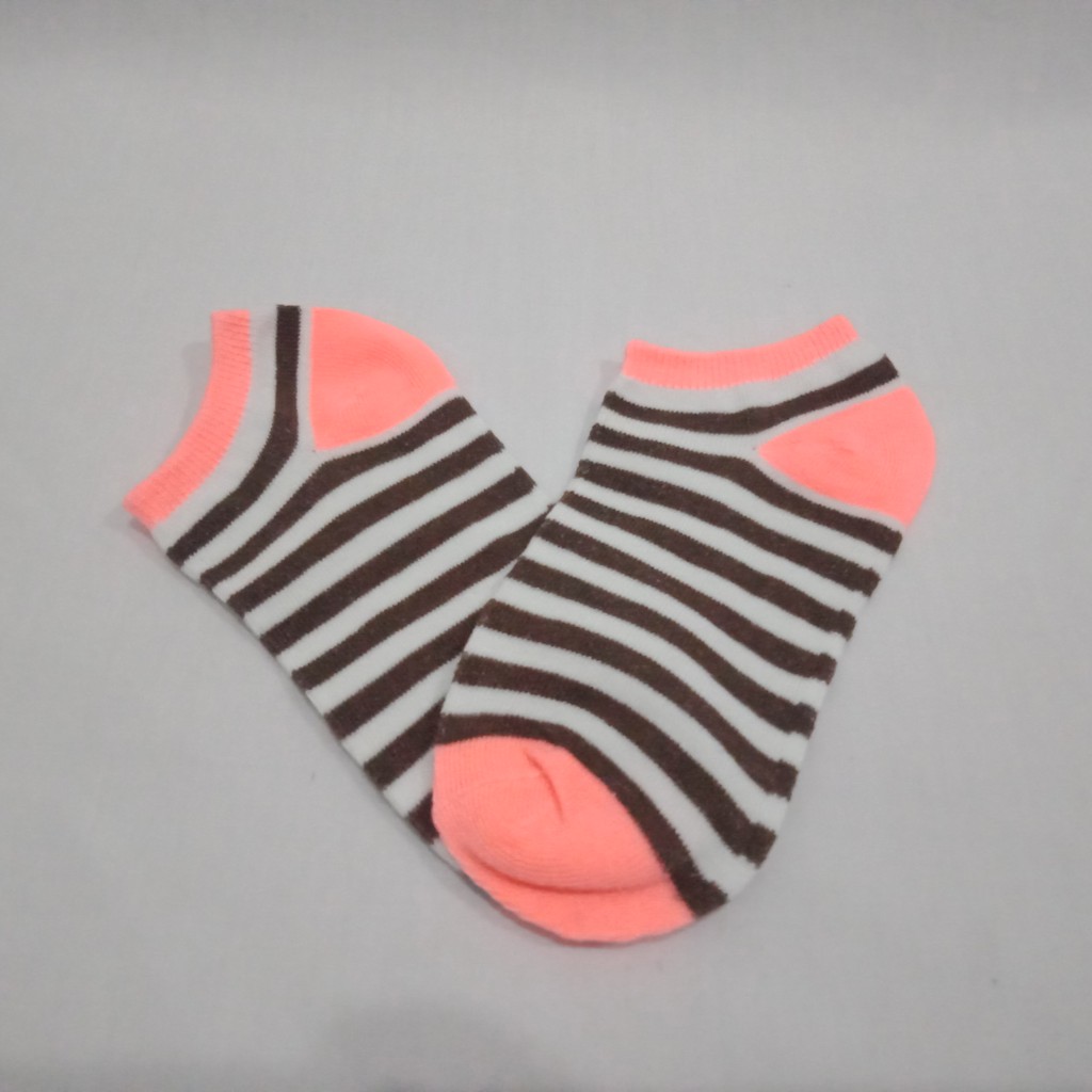 FAYES Kaos Kaki Wanita Ankle Kaos kaki Cute Kaos Kaki Motif Kaos Kaki Semata Kaki Socks U16-H02 ORANGE