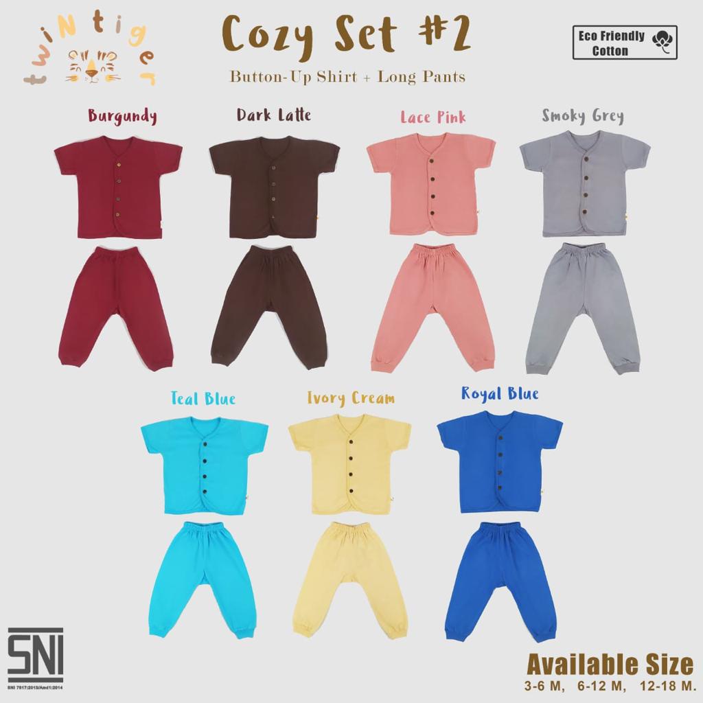 Twin Tiger Cozy Set v.2 Setelan Pendek Panjang - Piyama baby / piyama anak