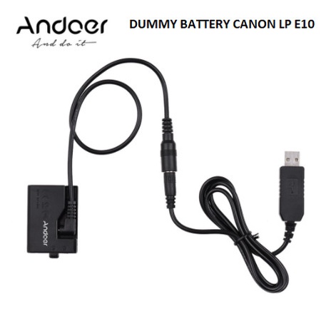 Original Andoer to Canon DC Coupler Dummy Battery LP-E10 LP E10