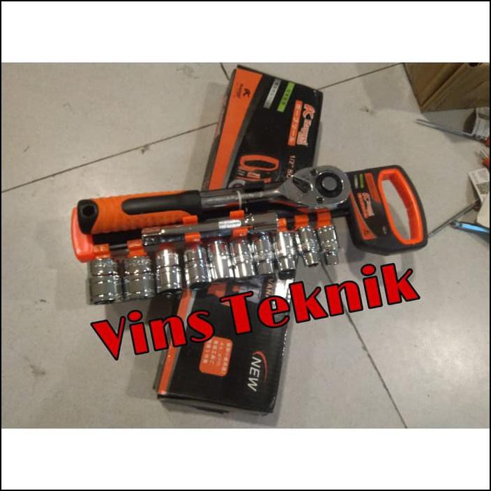 KUNCI SOK SET 1/2" 12PCS SOCKET RECHET KUNCI SHOCK