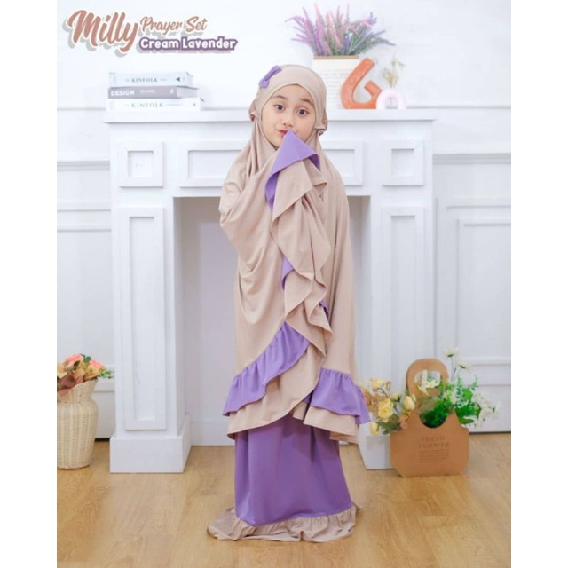 MUKENA ANAK KATUN RAYON TERLARIS/MUKENA ANAK 9-12 TAHUN/MUKENA SHAFA KIDS/MUKENAH ANAK TERBARU/MILLY PRAYER SET/FARMOSLEMSTORE