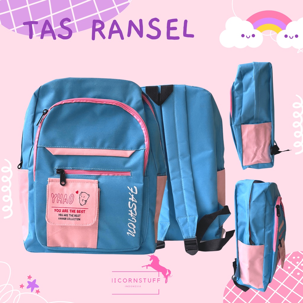 Tas Ransel Sekolah Anak Perempuan Cewek Pink Lucu Kado Backpack Murah