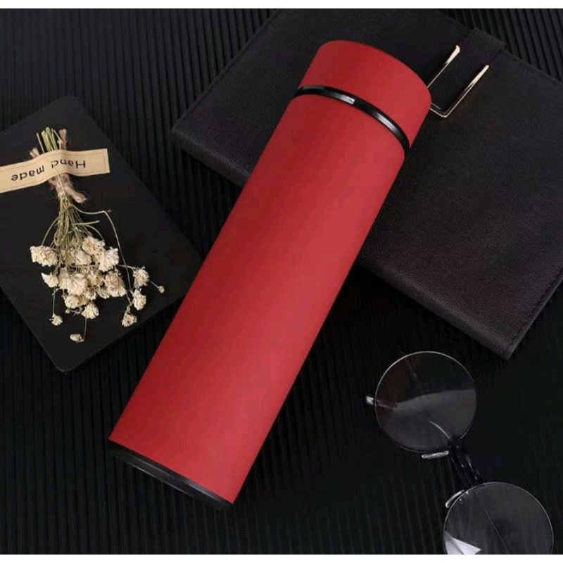 tumbler doff suhu led 500ml warna merah