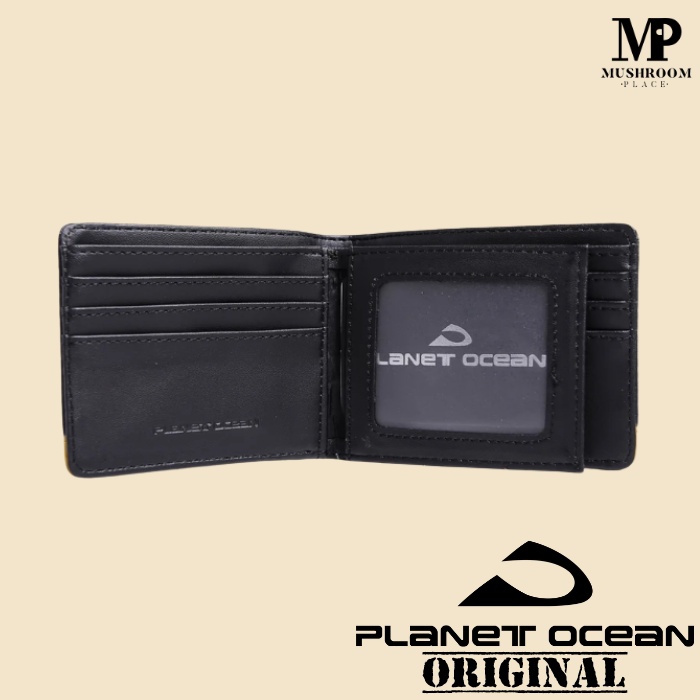 Dompet Pria Lipat Distro Planet Ocean Hitam Original - PO12