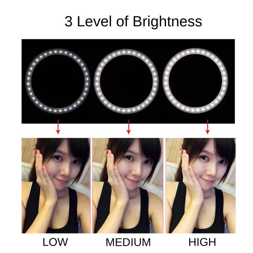 Ring Light Selfie LED / Lampu selfie Bulat untuk kamera camera hp Flash charm eyes