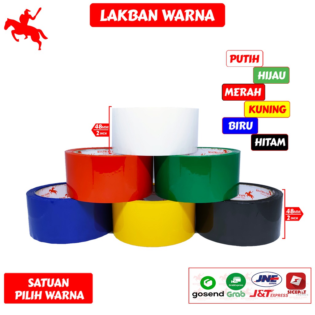 

Lakban OPP Tape / Lakban Warna KSATRIA Tape 60 Yard