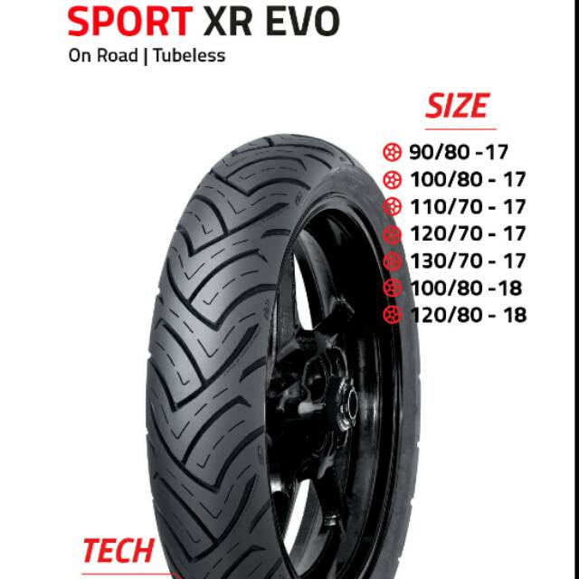 Grosir Ban Fdr Sport XR Evo size 100/80-18 TubeLess