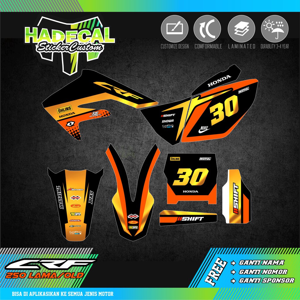 DECAL STICKER CRF 250 OLD CUSTOM