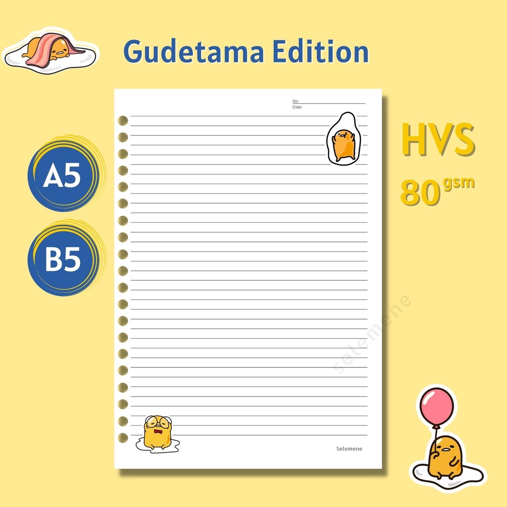 

Loose Leaf Gudetama HVS - Refill Binder Gudetama