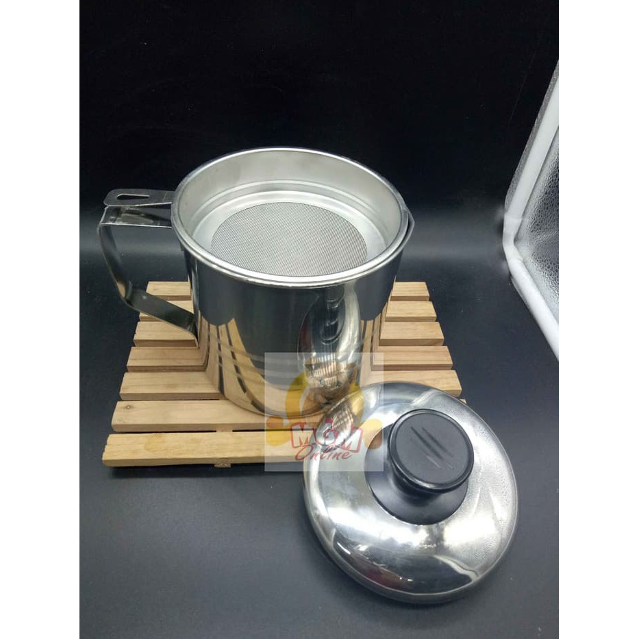 Tempat saringan Minyak Jelantah TEBAL / Oilpot Stainless 12CM