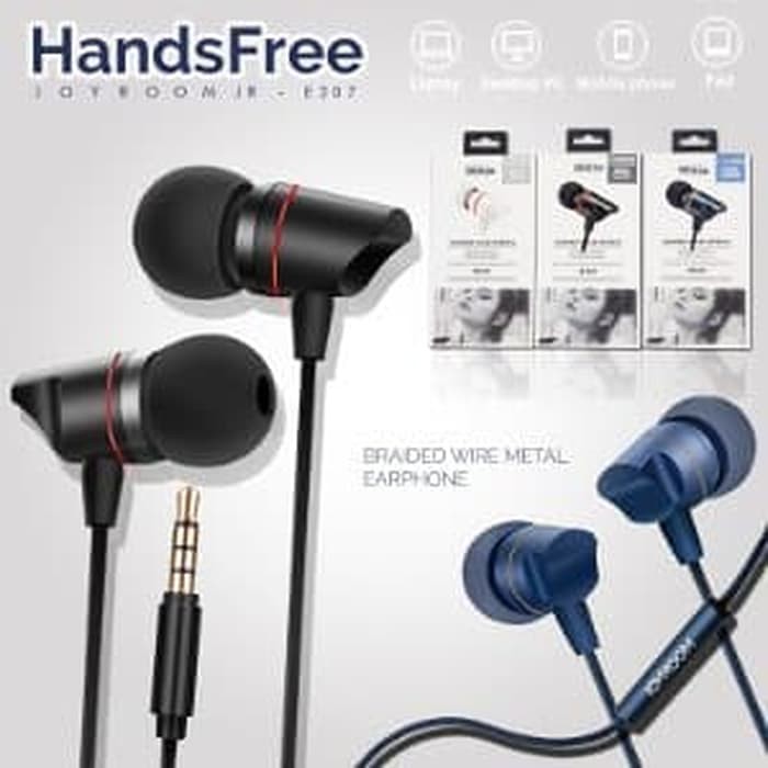 JOYROOM Earphone Braided Metal Earphone JR-E207 BLACK