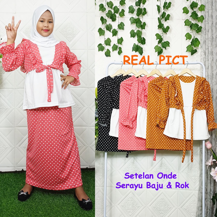 SETELAN ONDE SERAYU BAJU DAN ROK 6-12tahun Anak GL FASHION