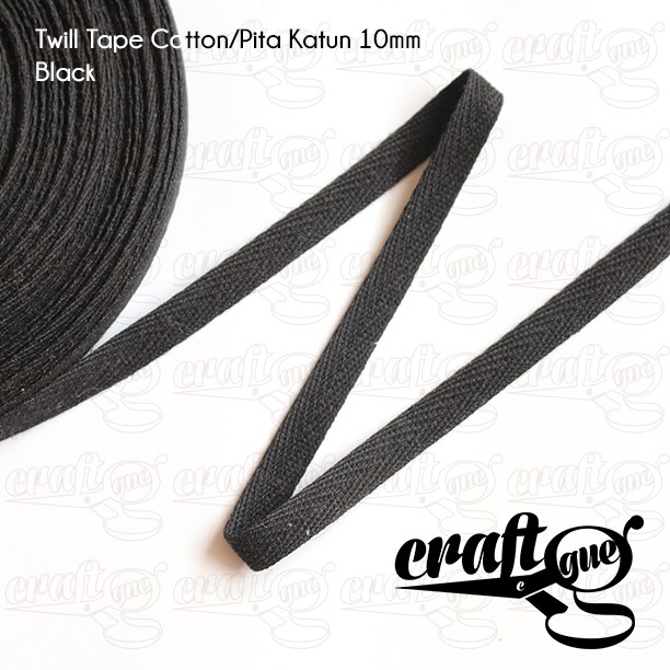 Twill Tape Cotton/Pita Katun/Tali Tas Katun Tipis 10mm (ROLL)