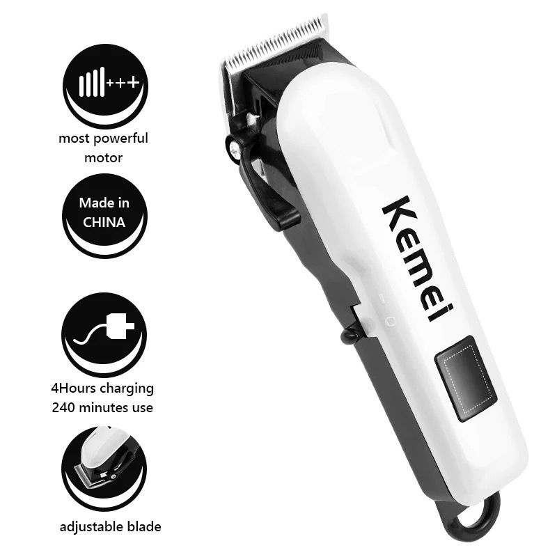 Kemei KM-809A Alat Cukur Rambut Rechargeable LED Hair Clipper Professional Cukuran Kemei KM 809 A