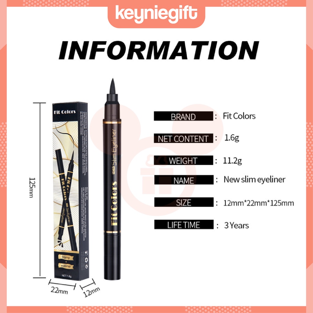 Fit Colors Eyeliner Stamp Double Head 2 Sisi Stempel Wing FC004