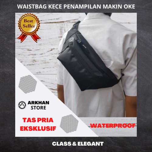 TAS SELEMPANG PRIA / WAISTBAG PRIA WATERPROOF / TAS SELEMPANG COWOK / WATERPROOF COD