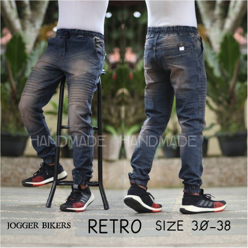 New Celana joger pria biker,Celana pria joger terbaru,Celana jeans panjang pria