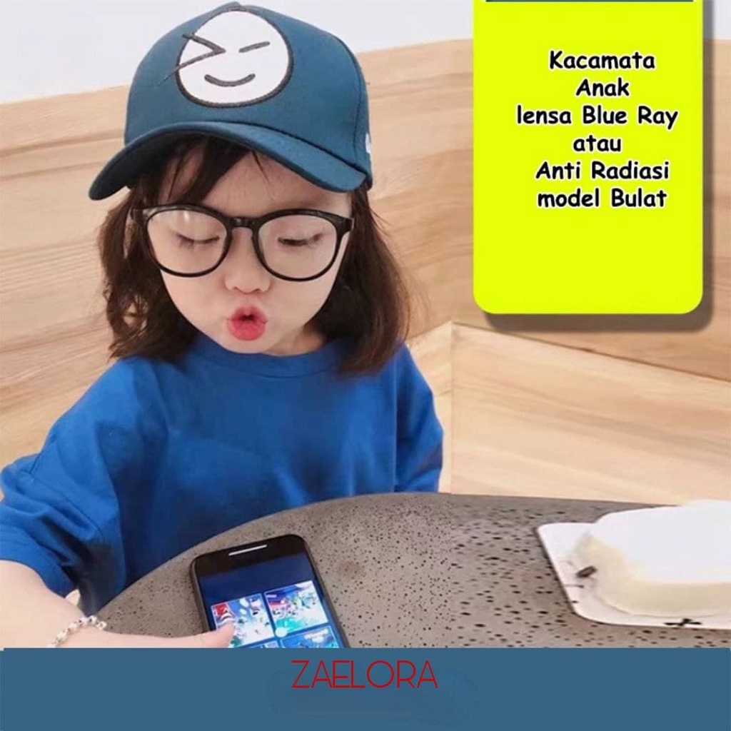 ZAELORA - Kacamata Anak Anti Radiasi Blue Ray Laki-laki & Perempuan (Design Korea)-5