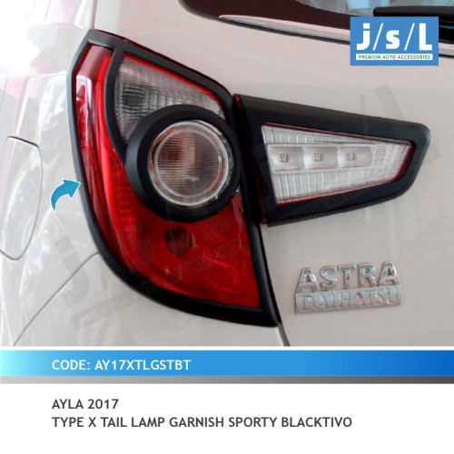 Garnish Lampu Belakang New Ayla 2017 Tipe X Model Sporty Blacktivo