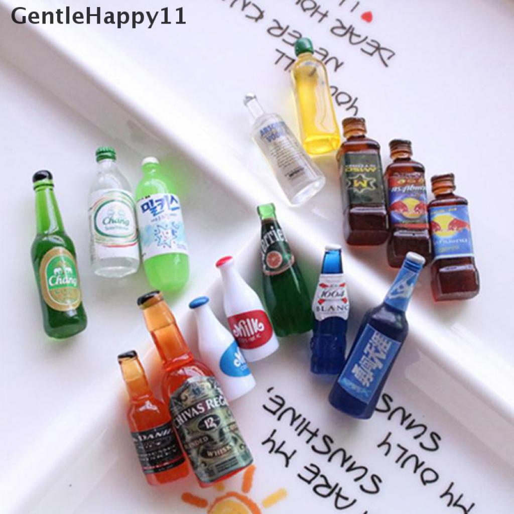 Gentlehappy 5Pcs / Set Mainan Miniatur Botol Minuman Skala 1: 12 Untuk Aksesoris Dapur Rumah Boneka