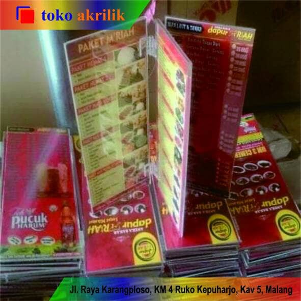 

acrylic display menu / buku menu akrilik / menu cafe resto rumah makan