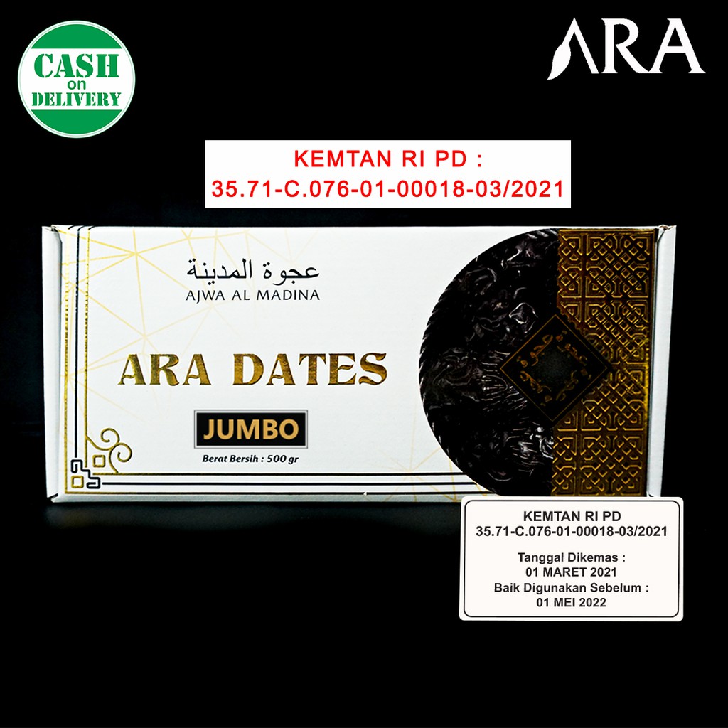 

Kurma Ajwa Jumbo Premium Kemtan / Kurma Rosul ARA DATES 500gr