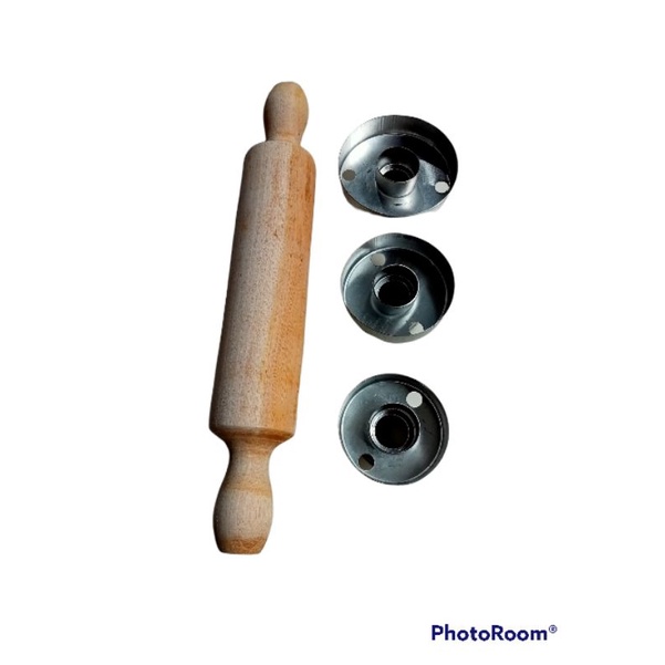 cetakan kue donat bulat kering jco 1 set isi 3 pcs BONUS roller penggilas