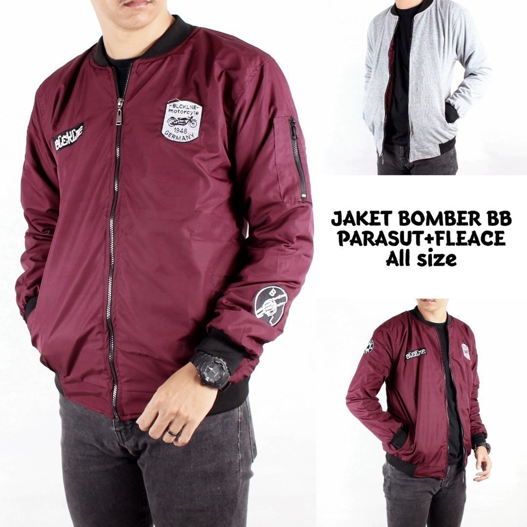 Jaket Bomber Pria Bolak Balik l Hoodie BB l Jaket Waterproof distro