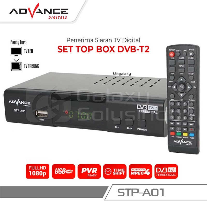 ADVANCE STP-A01 Set Top Box DVB-T2 - STB Penerima Siaran TV Digital