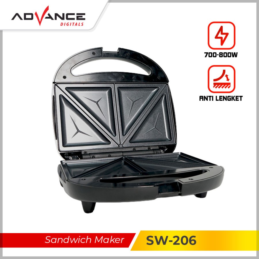 Sandwich Maker/Toaster Advance SW-206- Hitam Pemanggang Roti