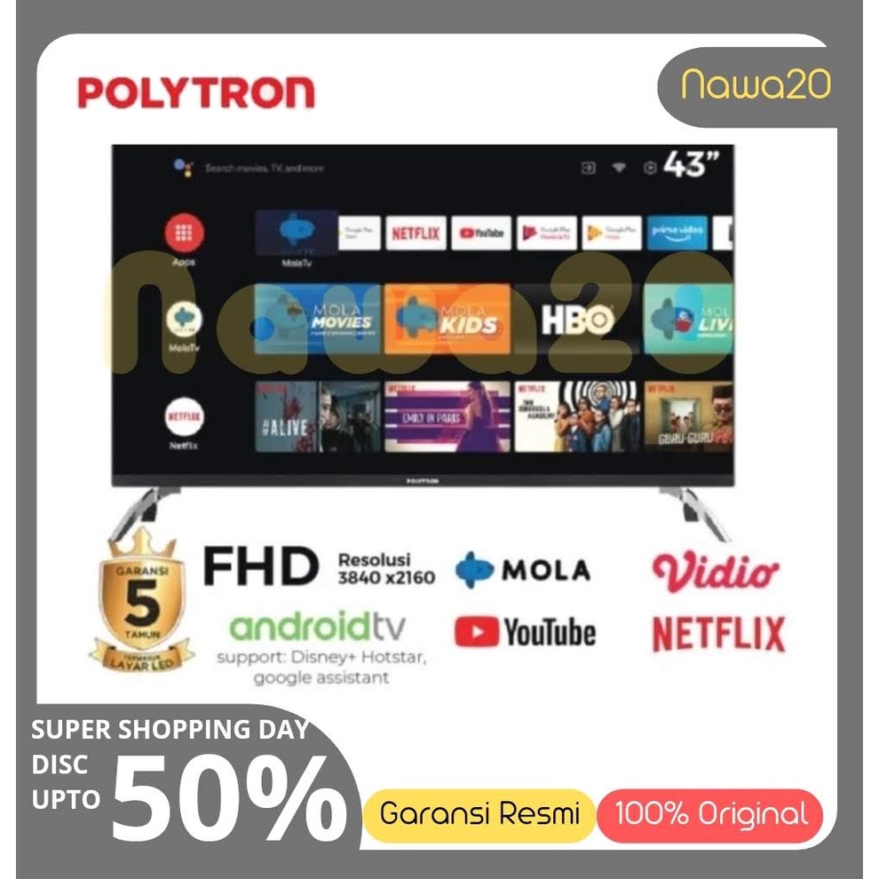 POLYTRON 43in ANDROID PLD 43AG9953 SMART TV PLD 43AG9953E NEW
