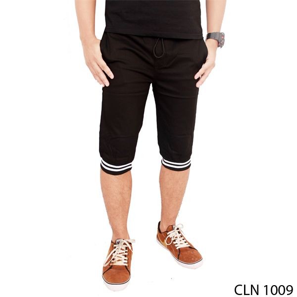 Celana Jogger Pendek Pria Chinos Stretch Hitam – CLN 1009