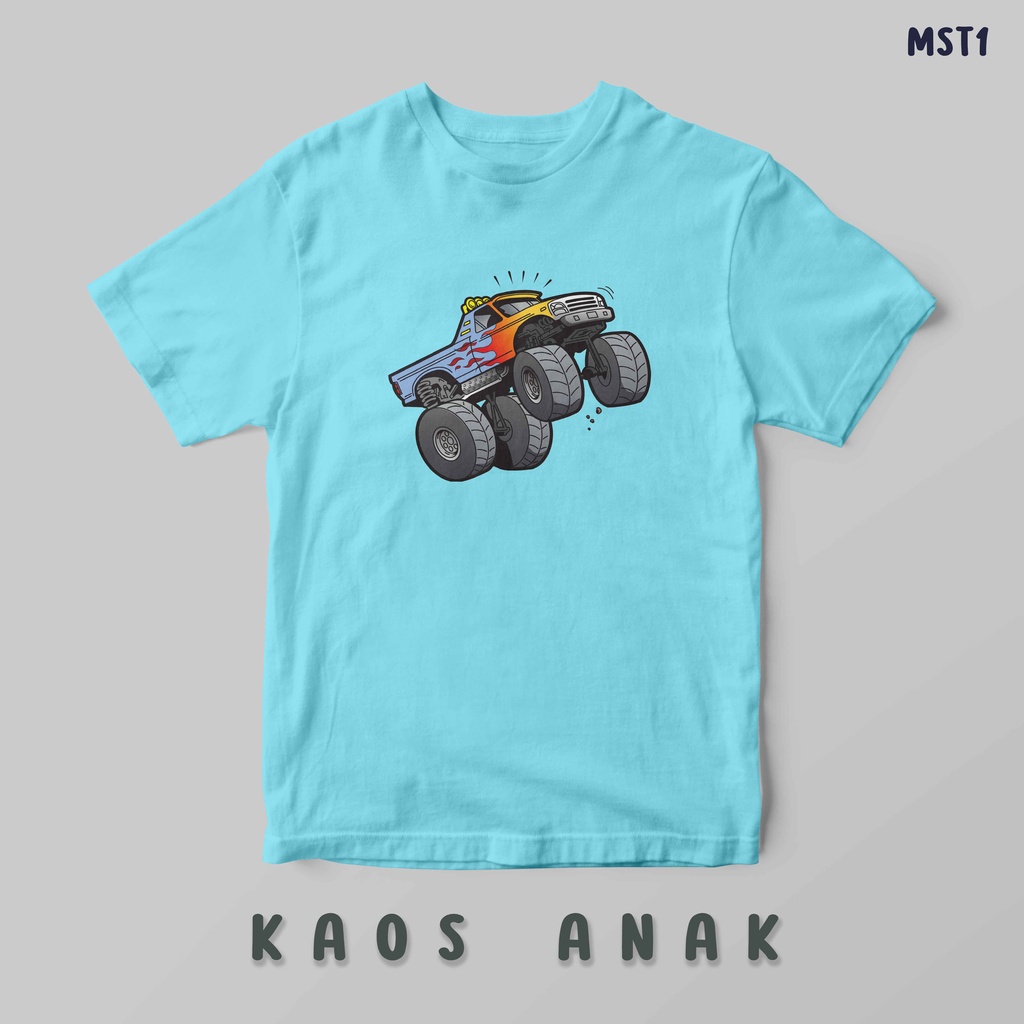 [KAOS ANAK] Monster Truck hotweels oblong custom tshirt laki perempuan boy girl santai rumah  katun cotton best quality