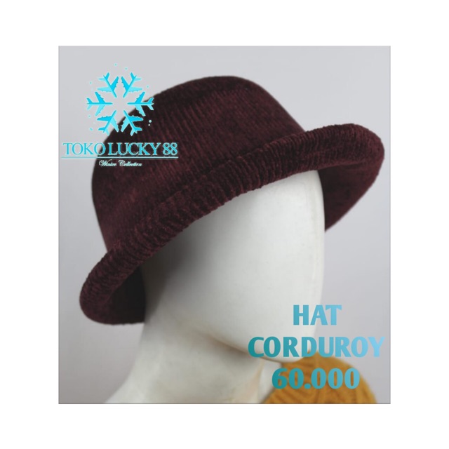 IMPORT Hat Corduroy Topi Fedora Jazz Winter Musim Dingin Hat Corduroy