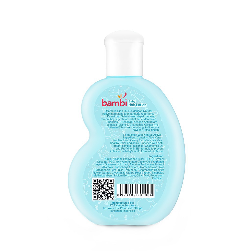 Bambi Baby Hair Lotion With Candlenut, Aloe Vera &amp; Celery