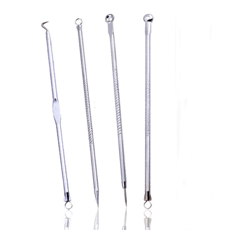 {HJ_888}Pinset Komedo Set 4 in 1 Free Kotak Stainless Steel