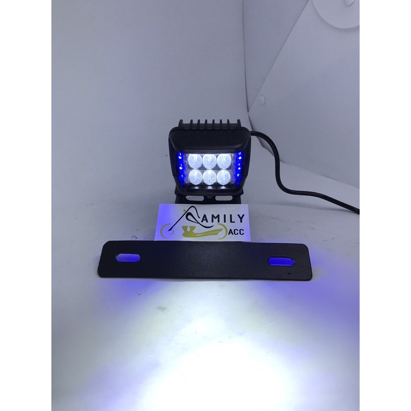 Breket Dudukan Plat Nopol RX King + Lampu Tembak Cwl Sorot 6 LED Mini RX KING