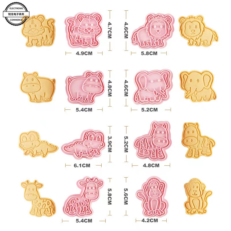 Cookie Cutter 8Pcs Animal Set Cetakan Cookies Kue Kering Biskuit 18