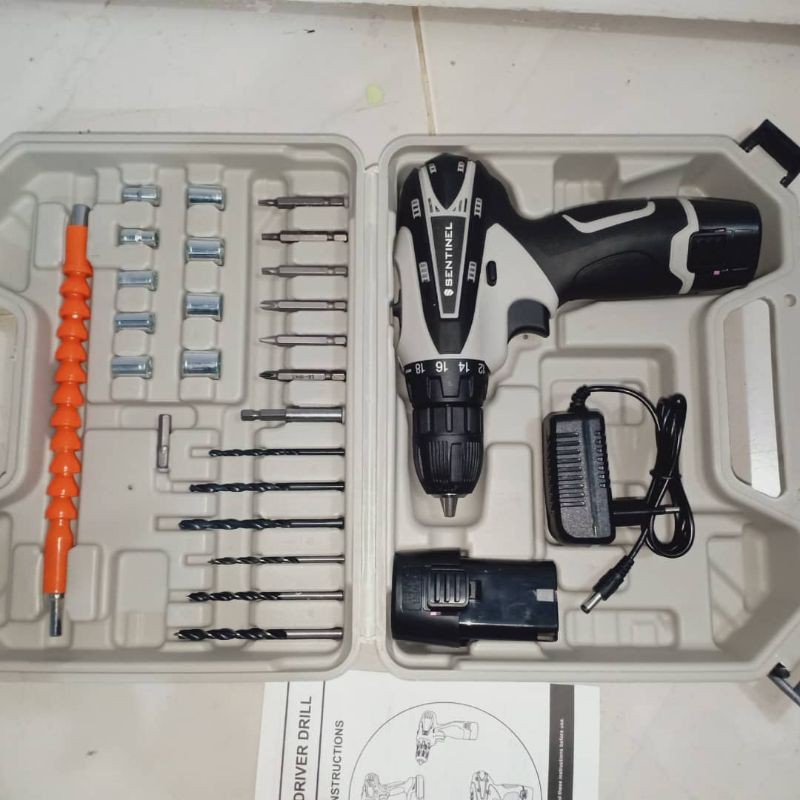 SENTINEL BOR CHARGE 12 VOLT MURAH LENGKAP MATA BOR SET BOR CORDLESS 12 V