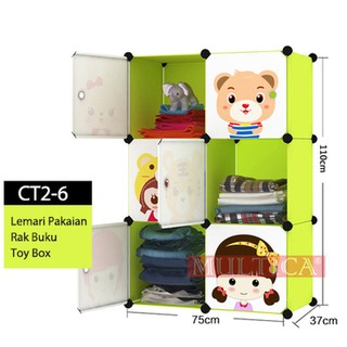 Lemari Baju Pakaian Rak Buku Mainan Anak Foldable Storage Lemari Baju Pakaian Rak Buku Mainan Anak Foldable Storage