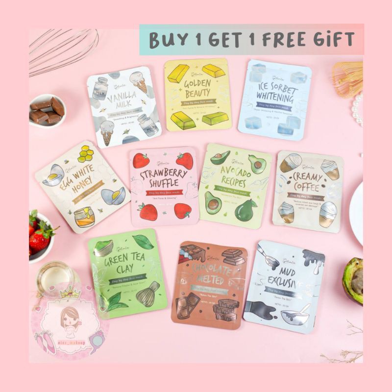New Packaging Masker Bubuk Lea Gloria 20Gr Masker Wajah Organik dan Non Organik By Lea Gloria BPOM