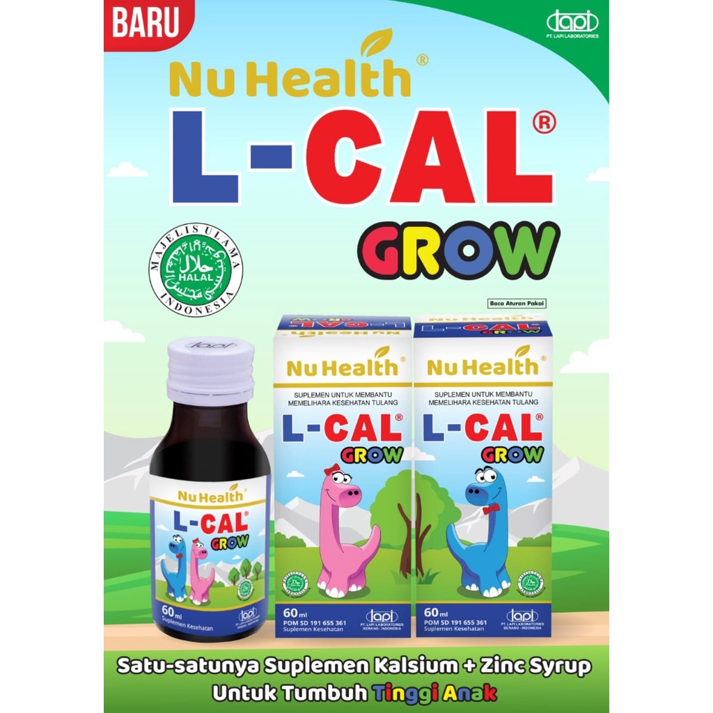 Nu Health L-Cal Grow Vitamin Peninggi - L Cal Grow Sirup Kalsium